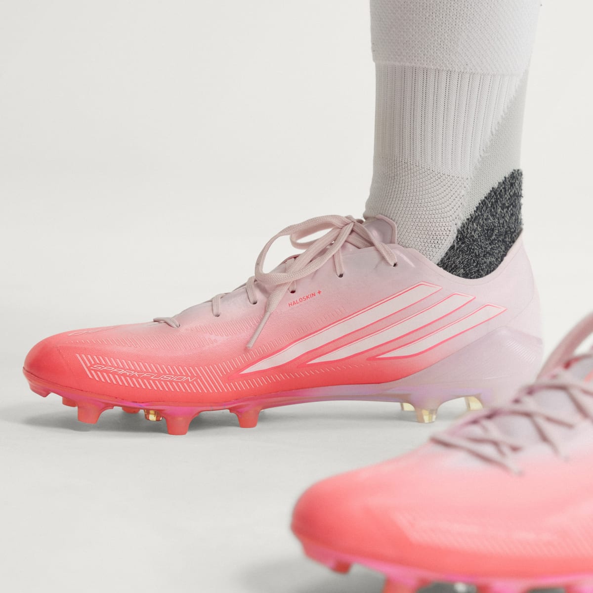 adidas Women's F50 Sparkfusion Elite Firm Ground / Artificial Ground Soccer Cleats Womens - Solar Turbo / Cloud White / Distilled Pink