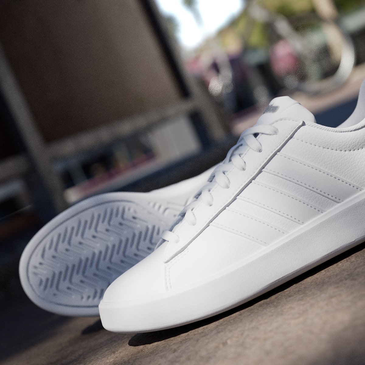 adidas Women's Grand Court 3.0 Shoes - Cloud White / Cloud White / Iron Metallic