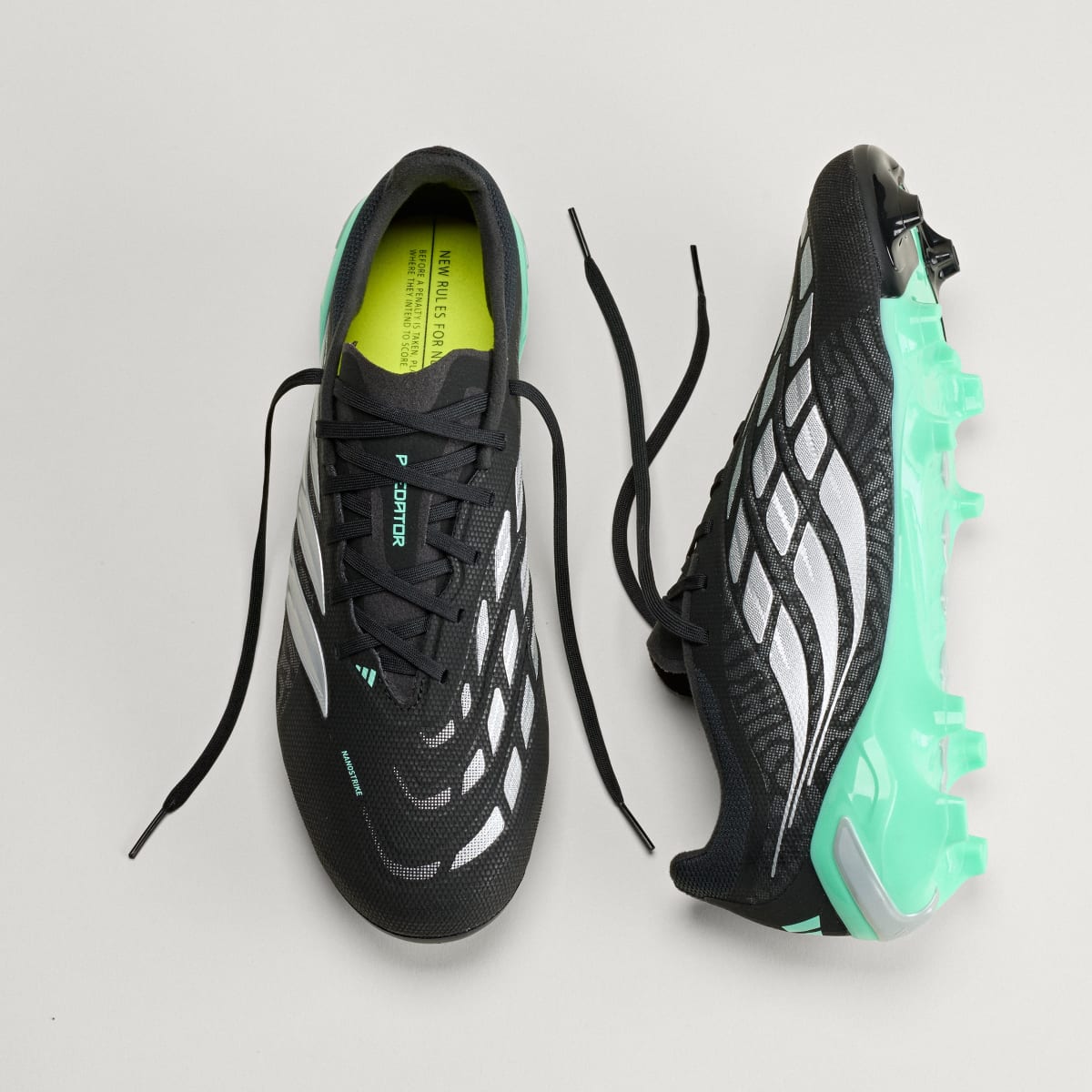 adidas Women's Predator League Firm Ground Soccer Cleats - Core Black / Silver Metallic / Pulse Mint