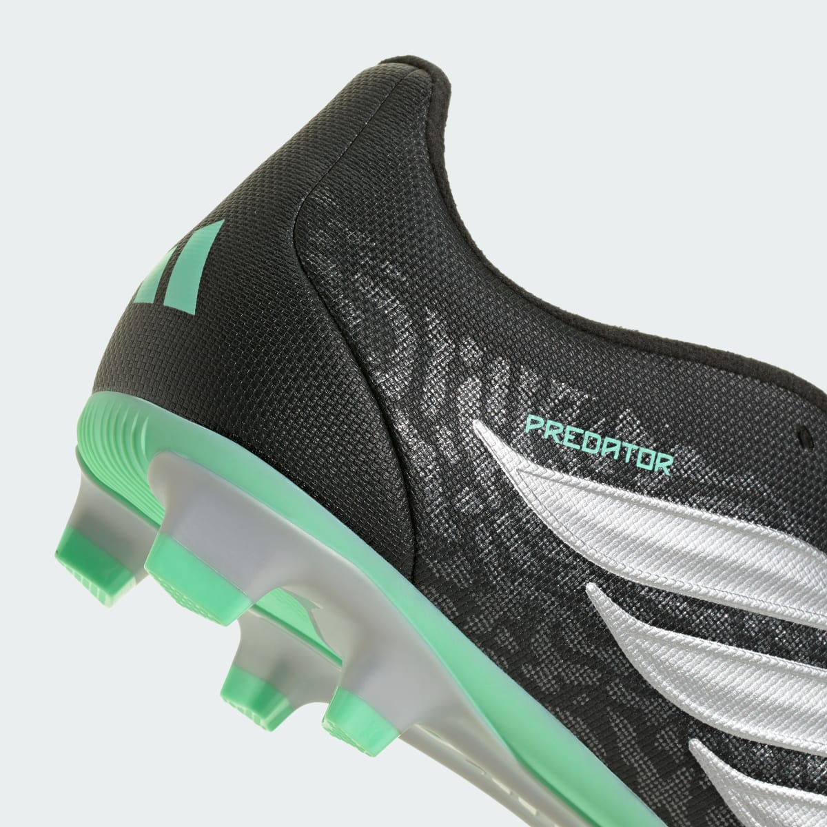 adidas Women's Predator Club Fold-Over Tongue Firm Ground/Multi Ground Soccer Cleats - Core Black / Silver Metallic / Pulse Mint