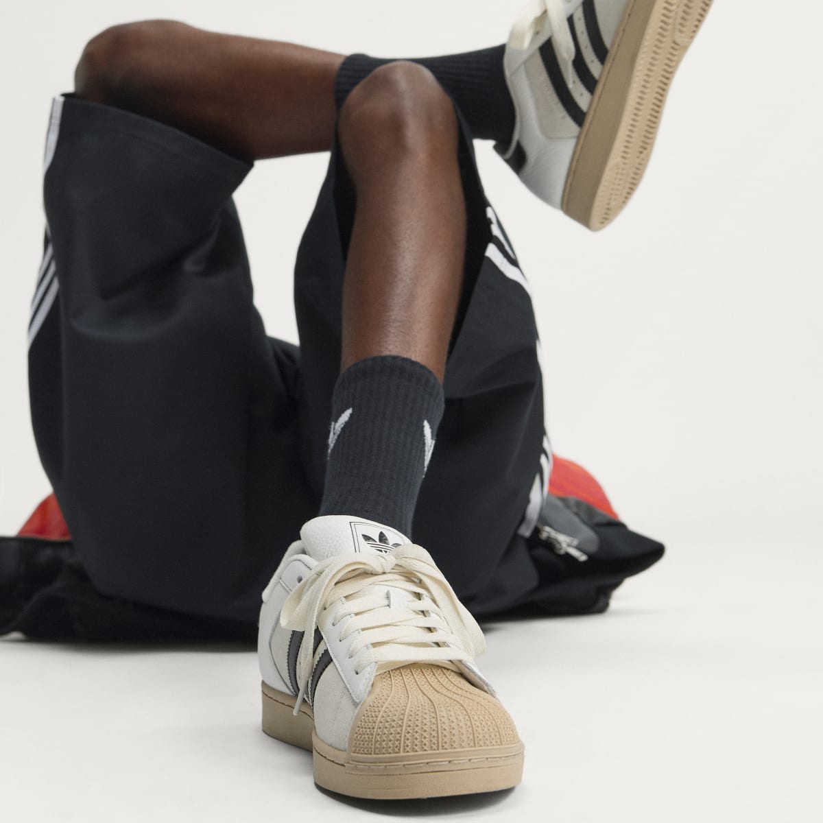 adidas Women's Superstar II shoes - Core White / Core Black / Khaki Three