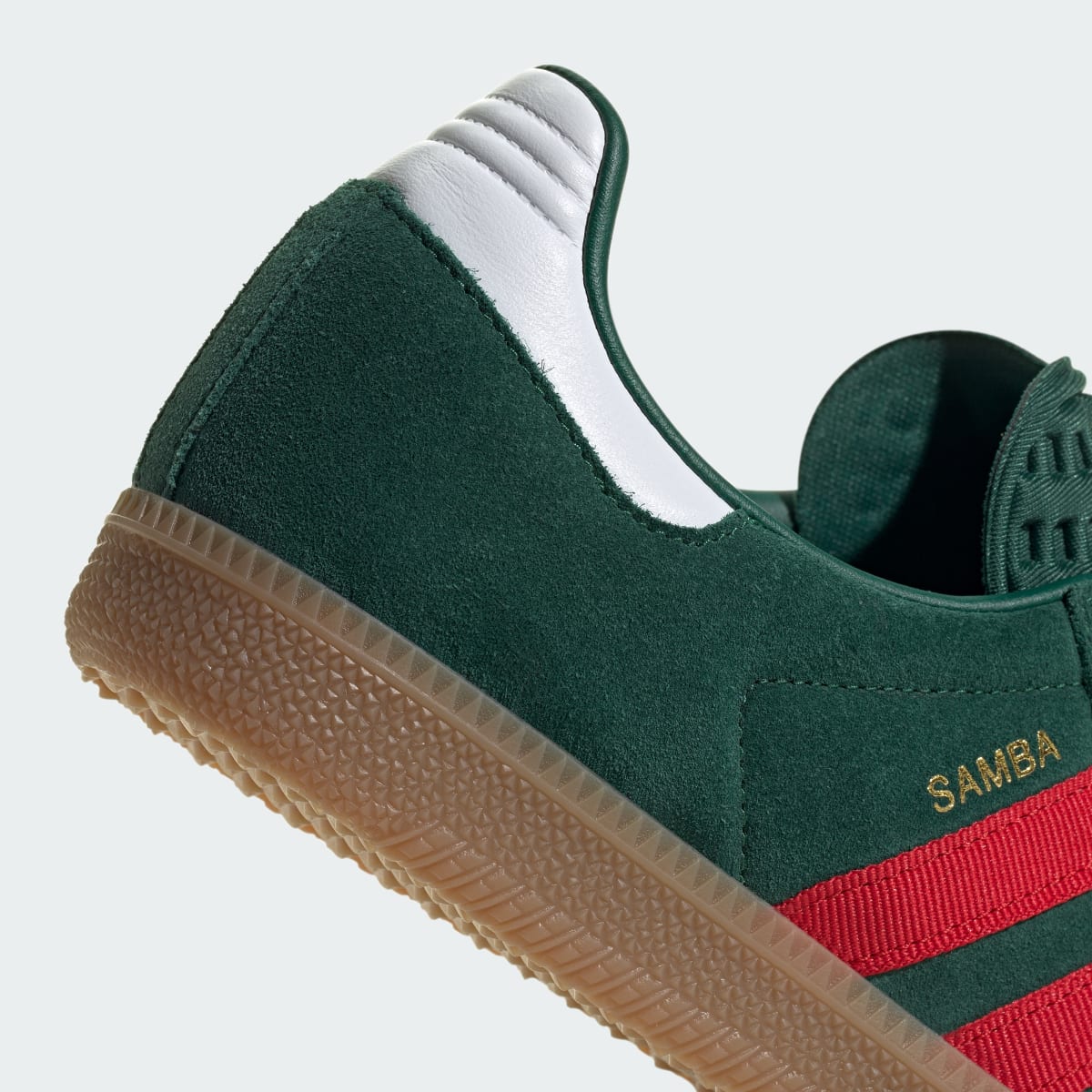 adidas Women's Samba OG Shoes - Team Dark Green / Better Scarlet / Gum
