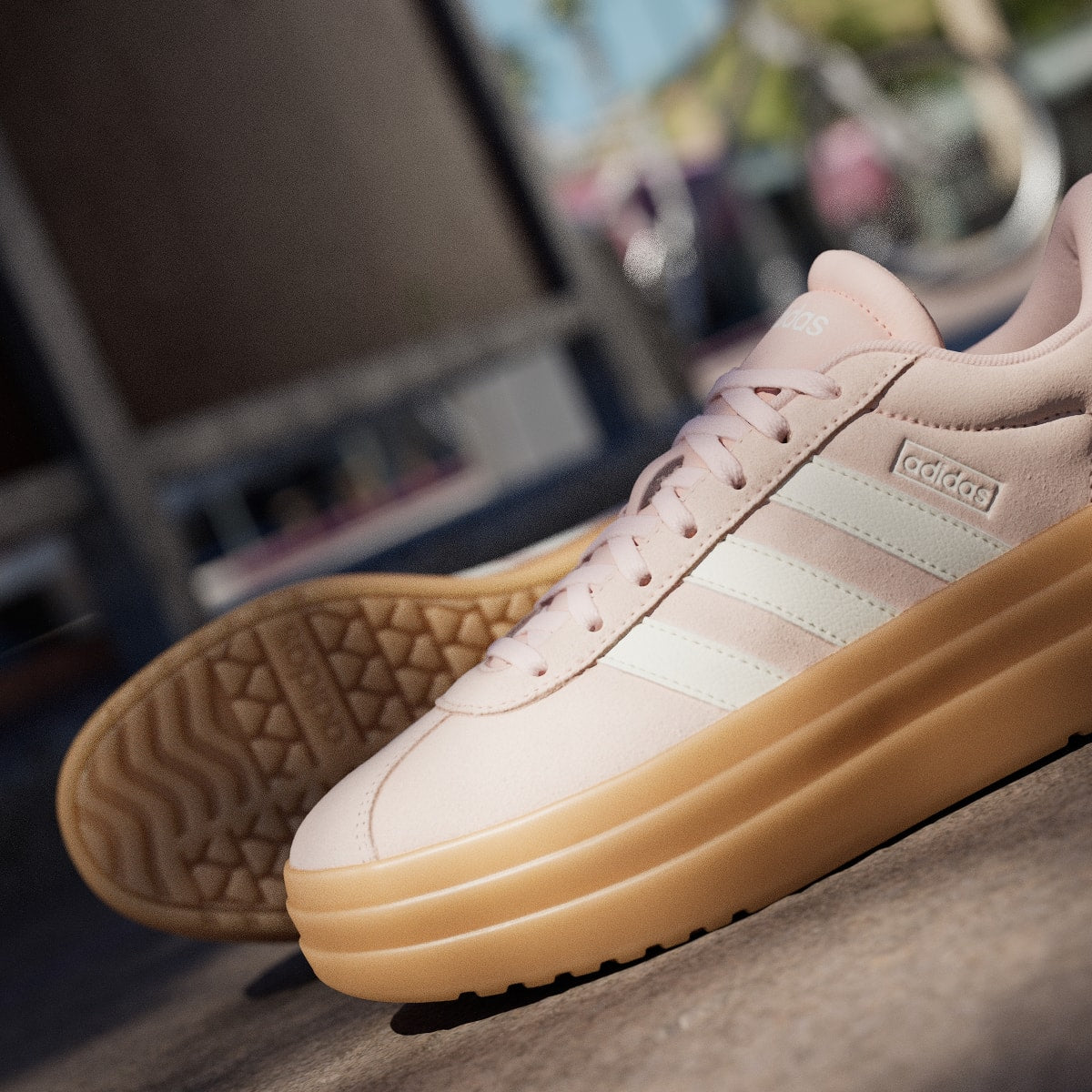 adidas Women's VL Court Bold Shoes - Blush Pink / Off White / Gum