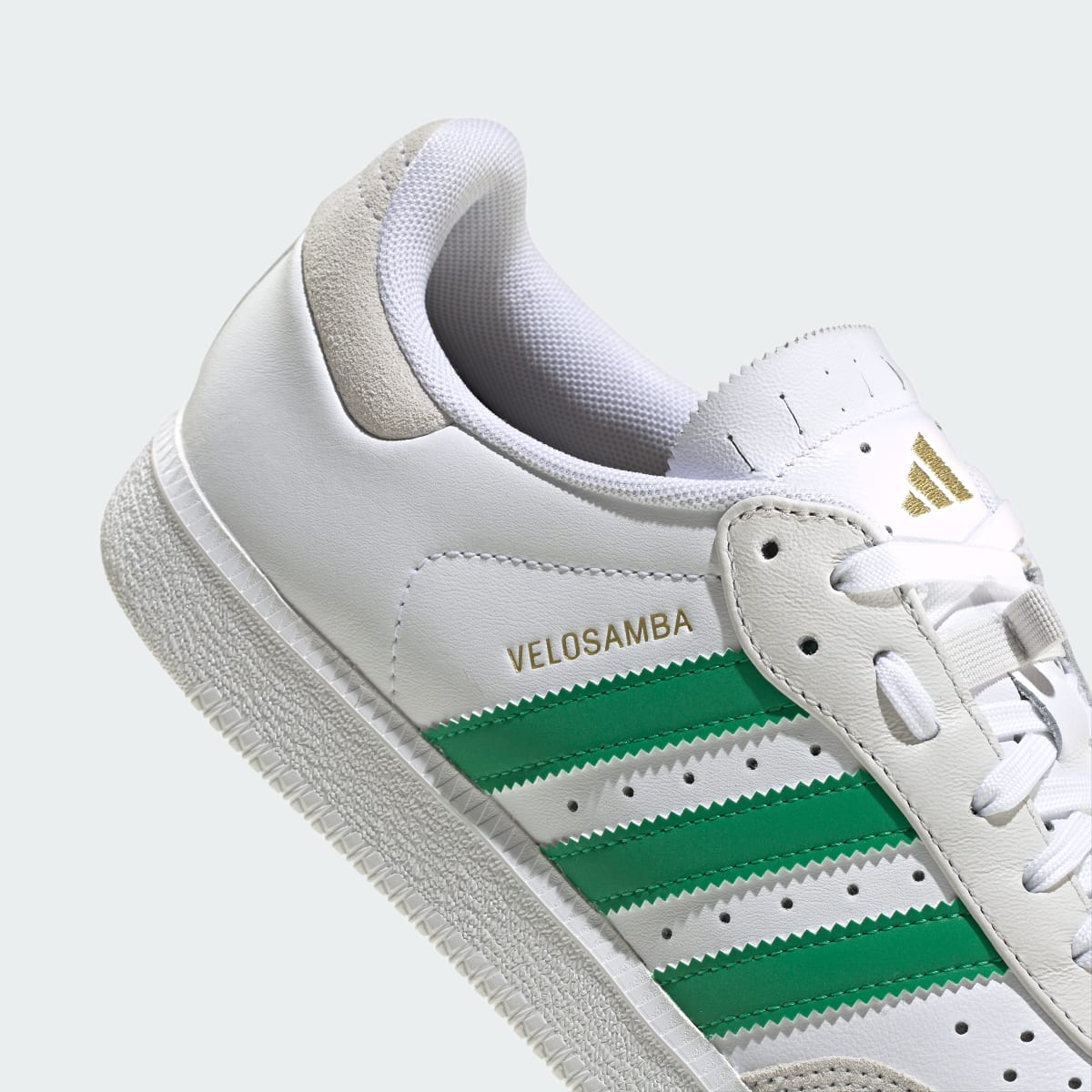adidas Women's Velosamba Leather Shoes - Cloud White / Green / Thermal Chrome