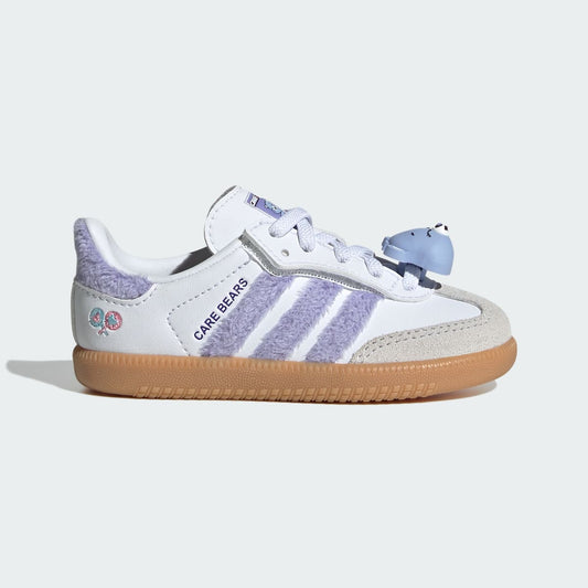 adidas Kids' Care Bears Samba OG Comfort Closure Elastic Lace Shoes - Light Purple / Cloud White / Blue Dawn