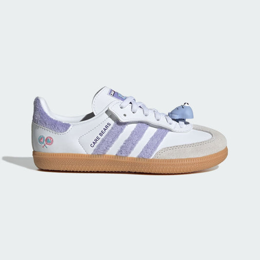 adidas Kids' Care Bears Samba OG Comfort Closure Elastic Lace Shoes - Light Purple / Cloud White / Blue Dawn