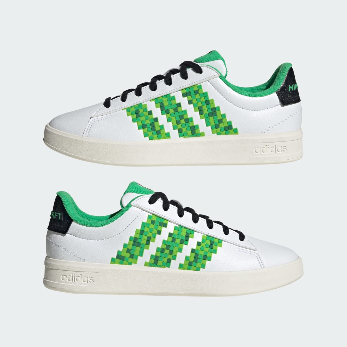 adidas Men's Minecraft Grand Court 3.0 Shoes - Cloud White / Core Black / Core White