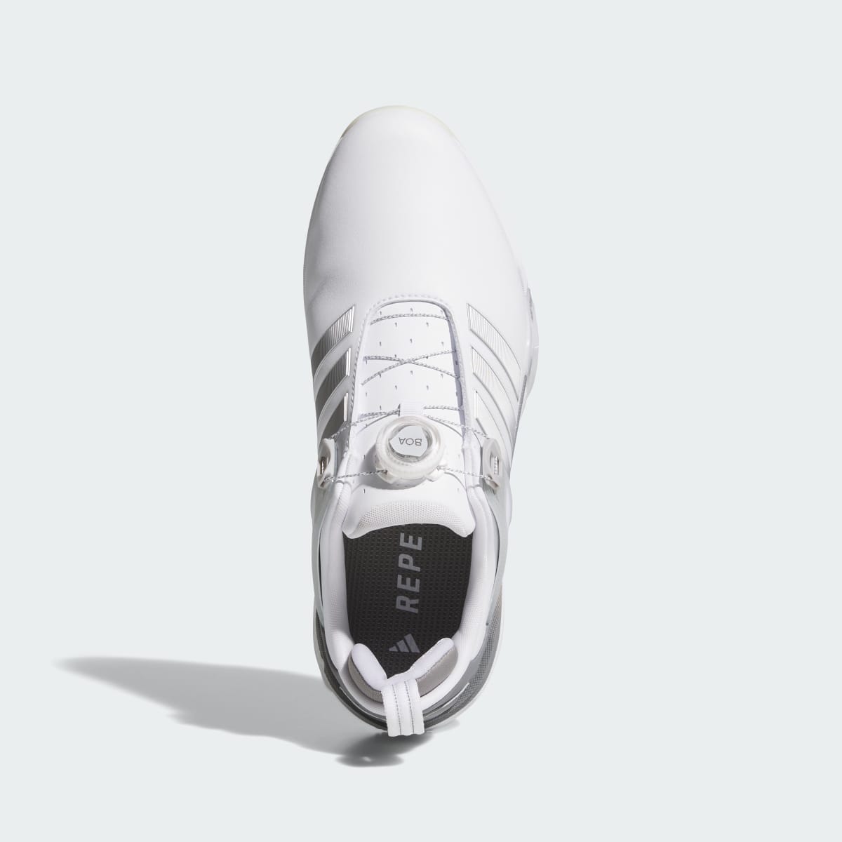 adidas Men's Adipower 26 BOA Spikeless Golf Shoes - Cloud White / Silver Metallic / Grey Two
