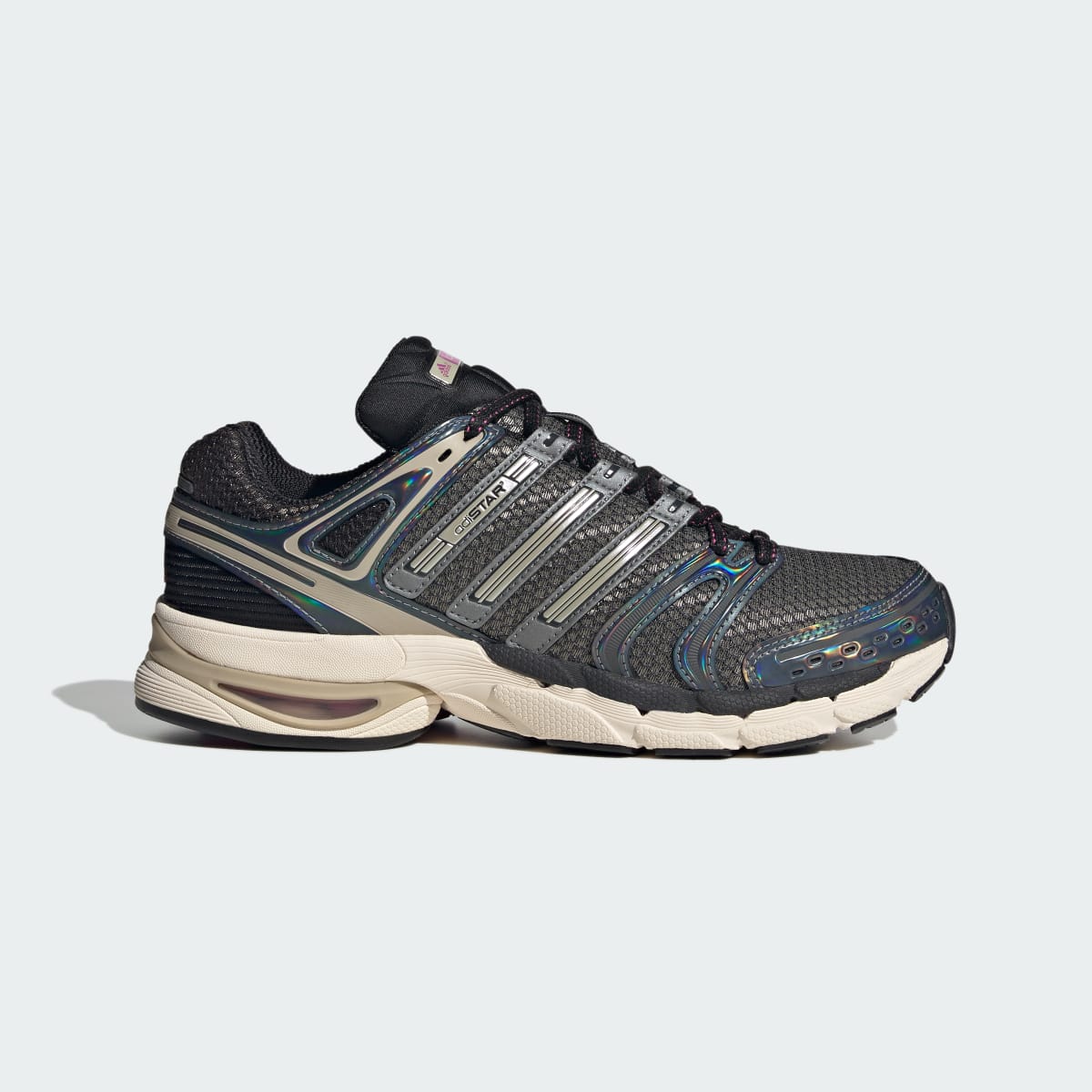 adidas Men's Adistar Control 5 Shoes - Core Black / Khaki Three / Semi Lucid Fuchsia