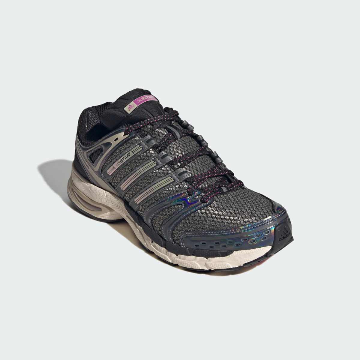 adidas Men's Adistar Control 5 Shoes - Core Black / Khaki Three / Semi Lucid Fuchsia