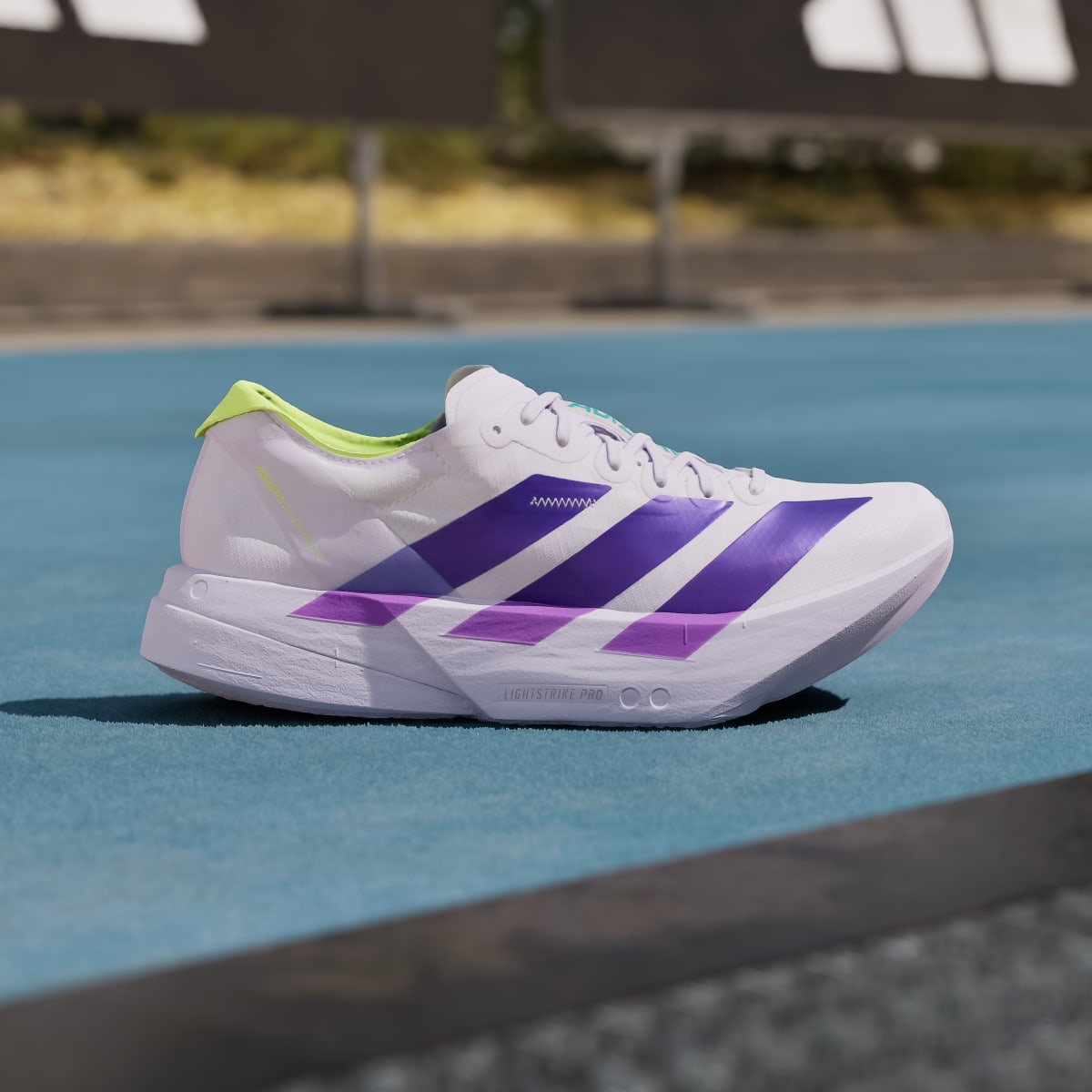 adidas Women's Adizero Adios PRO 4 Running Shoes - Purple Tint / Solar Purple / Signal Green