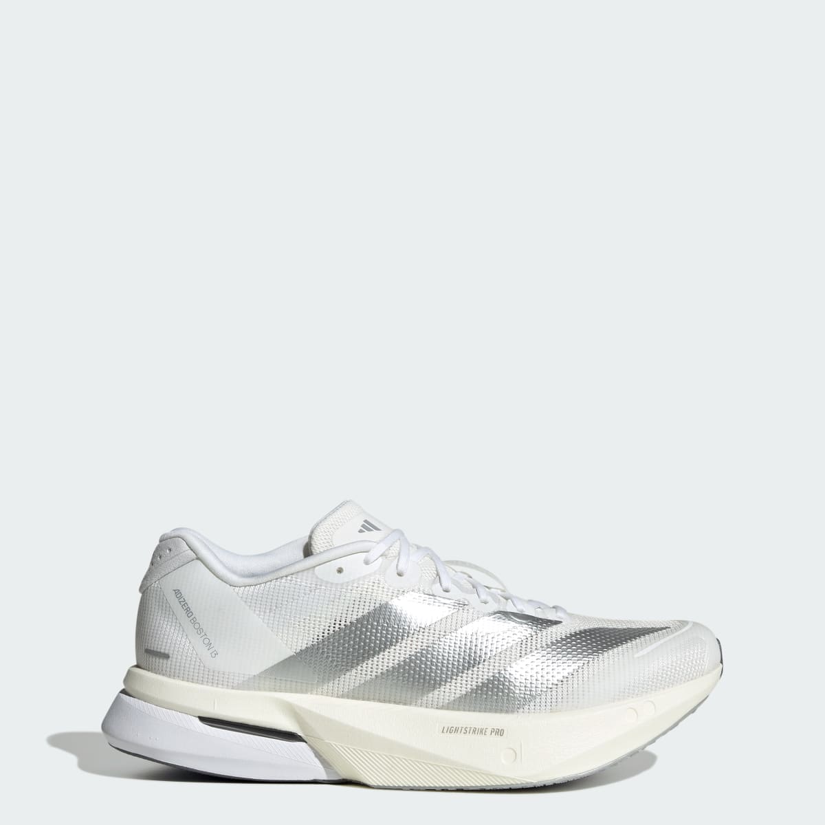 adidas Women's Adizero Boston 13 Shoes - Cloud White / Matte Silver / Dash Grey