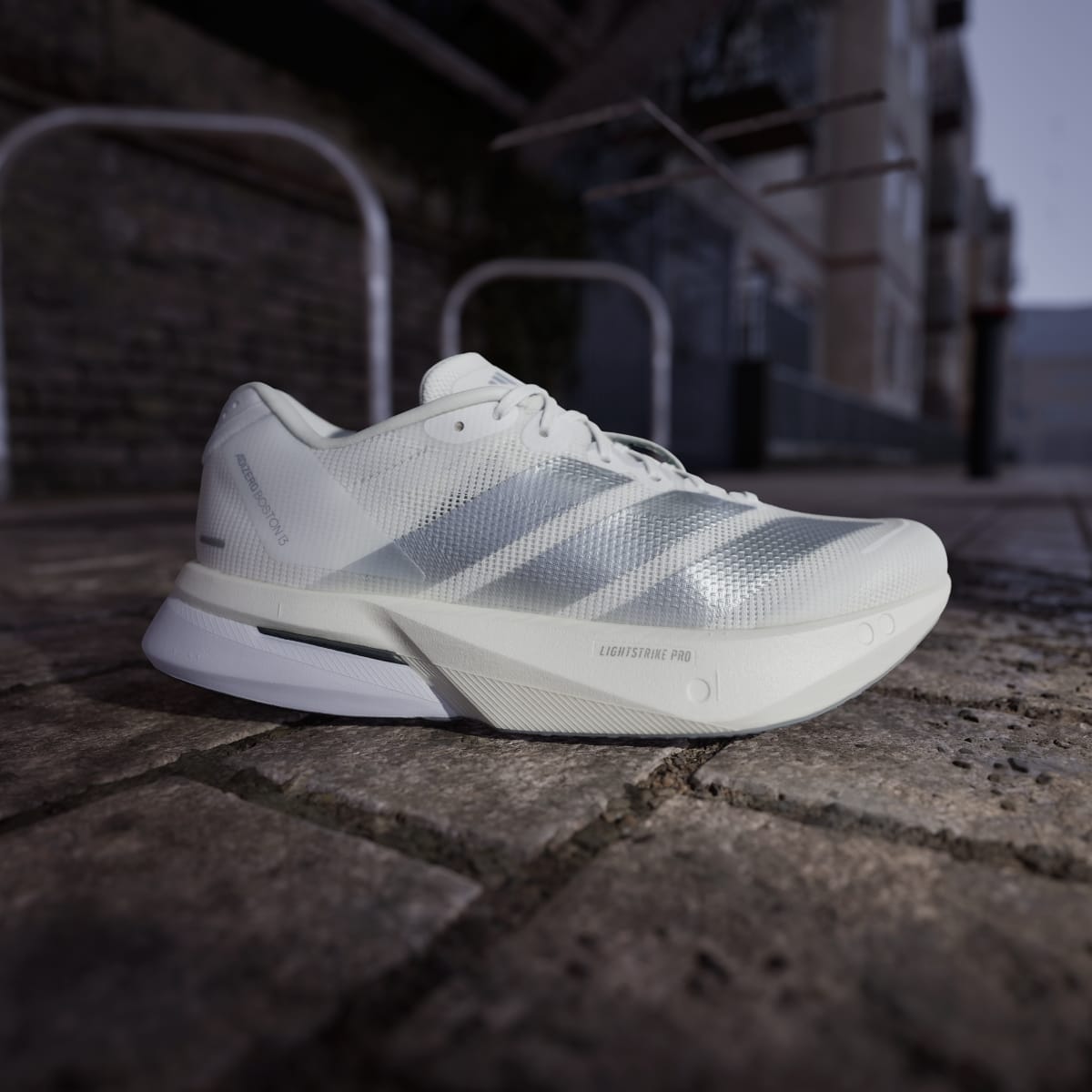 adidas Women's Adizero Boston 13 Shoes - Cloud White / Matte Silver / Dash Grey