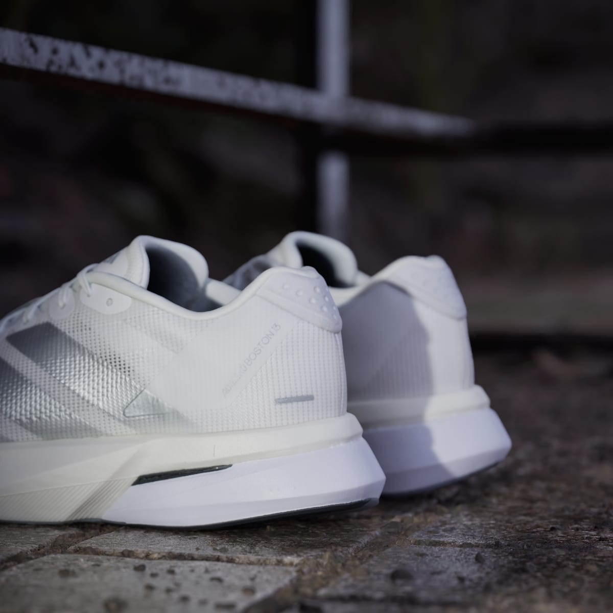 adidas Women's Adizero Boston 13 Shoes - Cloud White / Matte Silver / Dash Grey