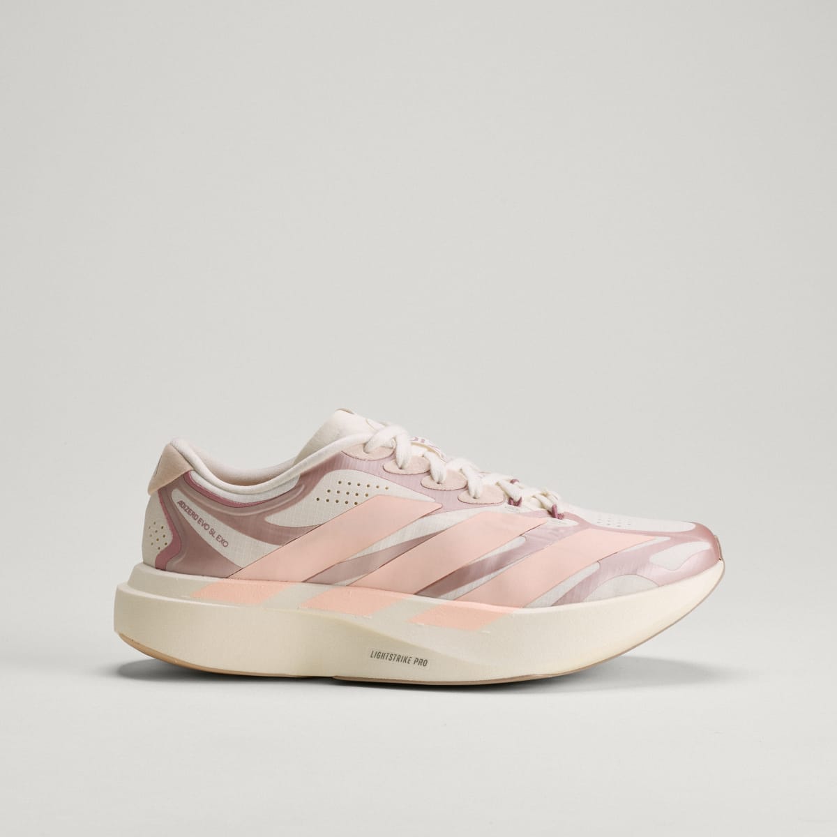 adidas Women's Adizero EVO SL EXO Shoes - Cloud White / Blush Pink / Grey