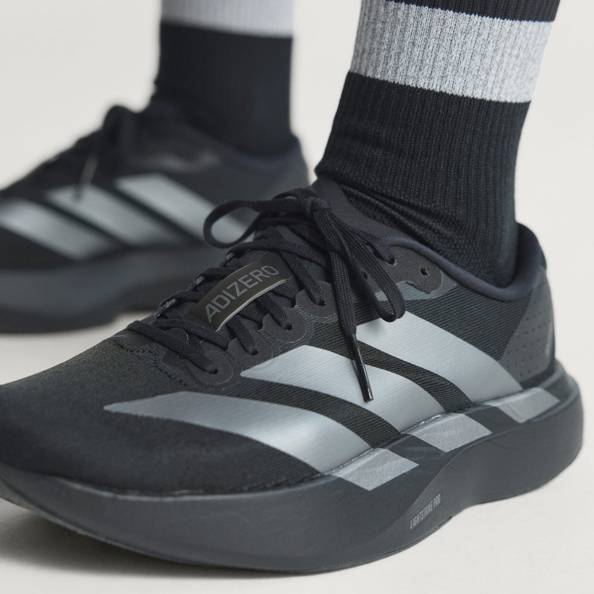 adidas Women's Adizero EVO SL Shoes - Core Black / Iron Metallic / Core Black