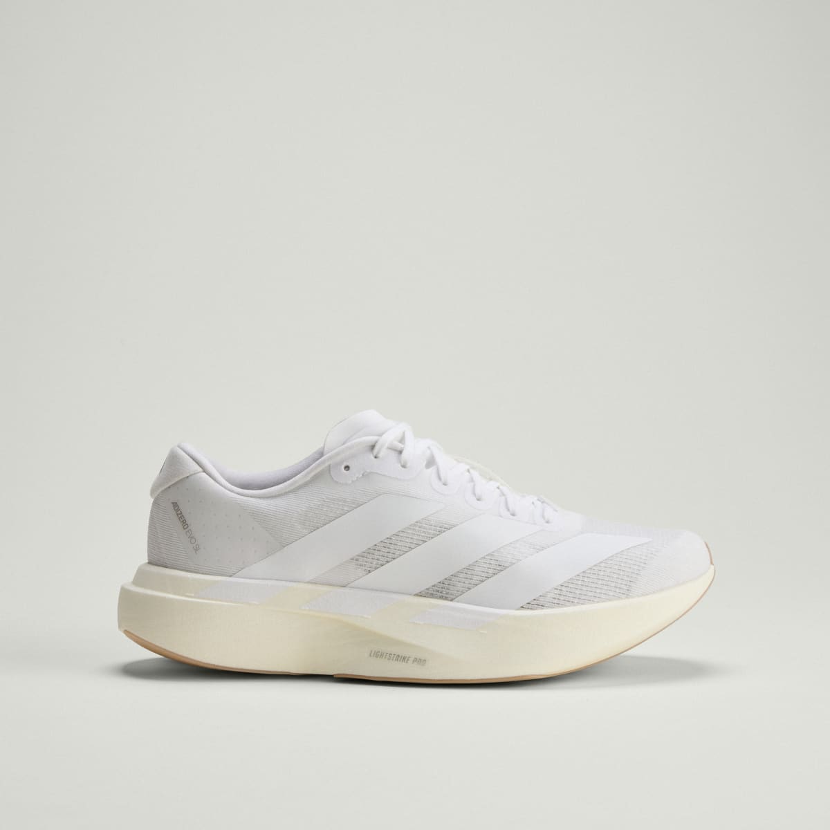 adidas Women's Adizero EVO SL Shoes - Cloud White / Cloud White / Warm Sandstone