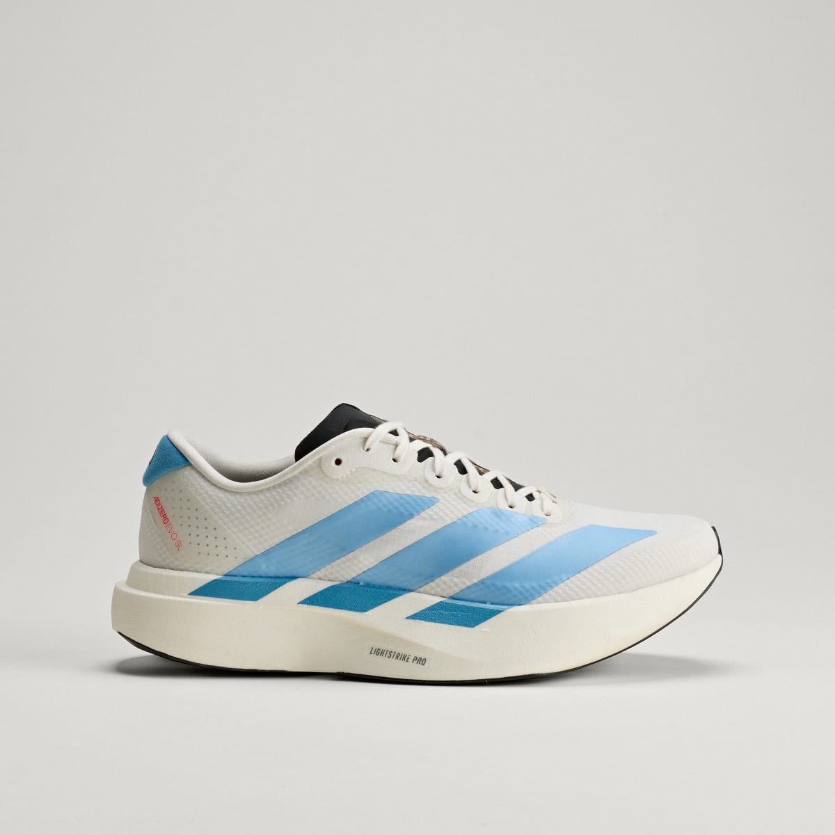 adidas Women's Adizero EVO SL Woven Running Shoes - Off White / Light Blue / Off White
