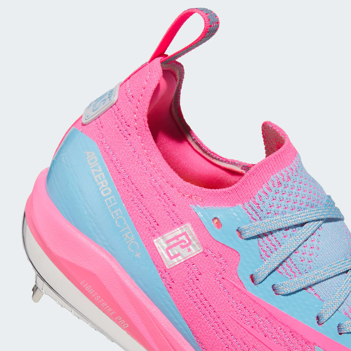 adidas Men's Adizero Electric+ 3.0 Adizero Racing Team Perfect Game Cleats - Solar Pink / Silver Metallic / Team Light Blue