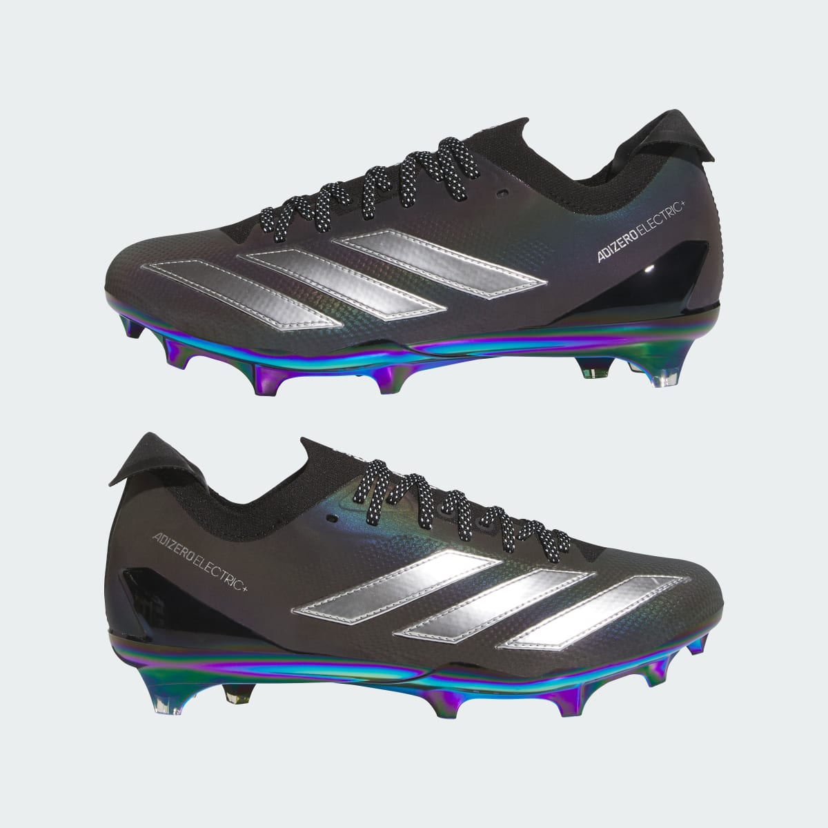 adidas Men's Adizero Electric+ II Football Cleats - Core Black / Silver Metallic / Core Black