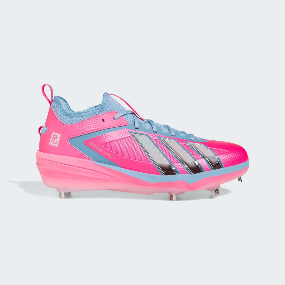 adidas Men's Adizero Impact 3.0 BSB ART Perfect Game Cleats - Cloud White / Silver Metallic / Cloud White