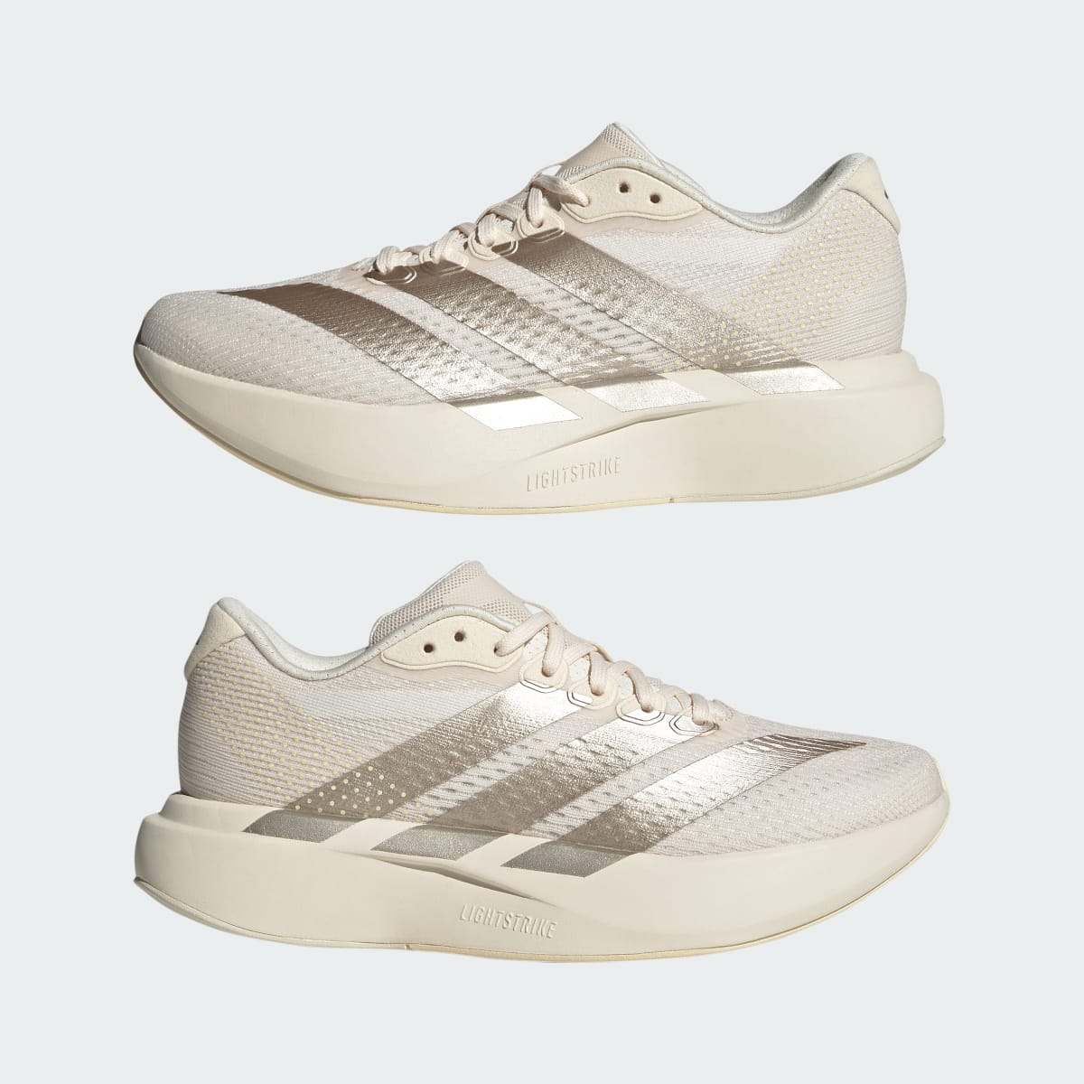 adidas Women's Adizero Pacer Shoes - Wonder White / Cyber Metallic / Warm Vanilla