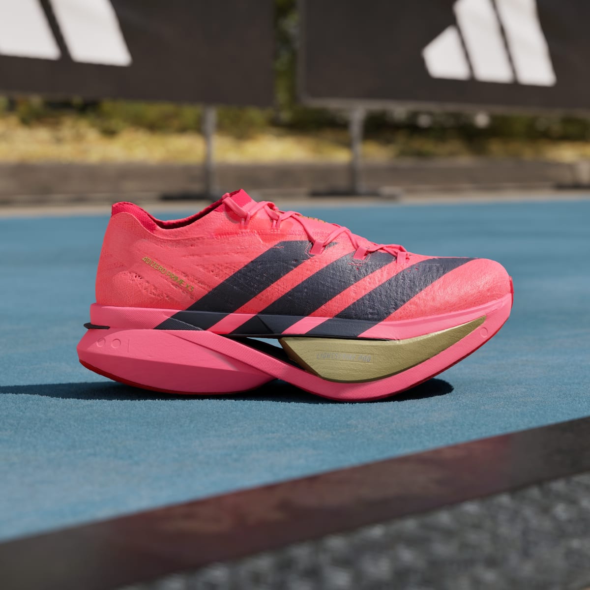 adidas Women's Adizero Prime X3 Strung Shoes - Solar Turbo / Grey Six / Lucid Red