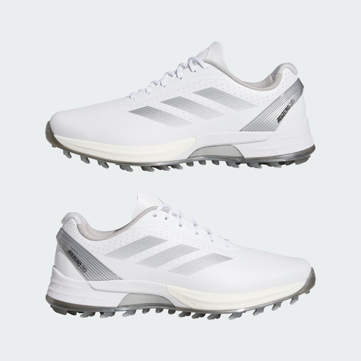 adidas Men's Adizero ZG Spikeless Golf Shoes - Cloud White / Grey Three / Silver Metallic