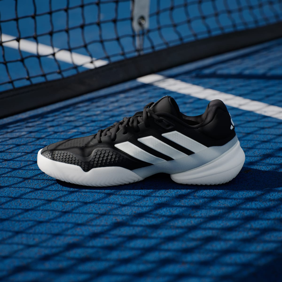 adidas Men's Barricade 14 Tennis Shoes - Core Black / Zero Metalic / Lucid Red