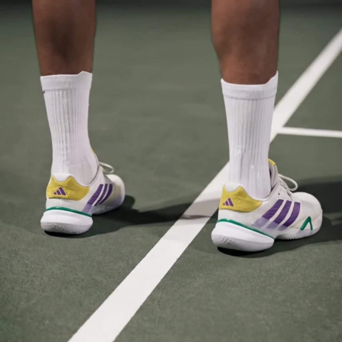 adidas Men's Barricade 14 Tennis Shoes - Off White / Active Purple / Cloud White