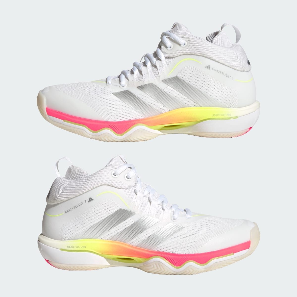 adidas Women's Crazyflight 7 Shoes - Cloud White / Tech Grey Metallic / Solar Turbo