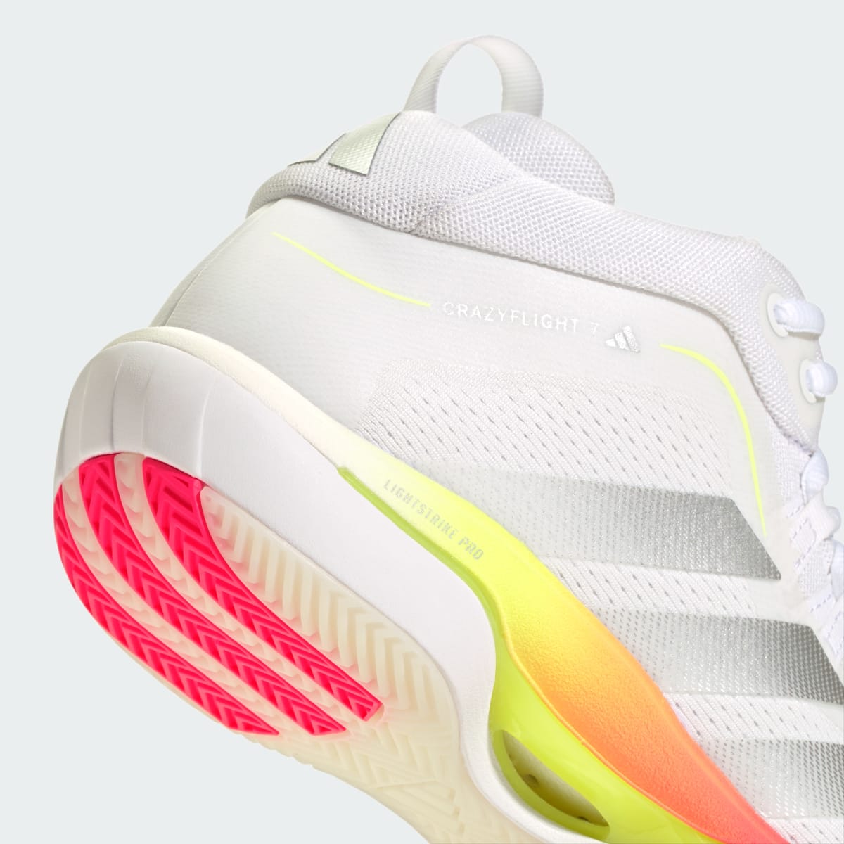 adidas Women's Crazyflight 7 Shoes - Cloud White / Tech Grey Metallic / Solar Turbo