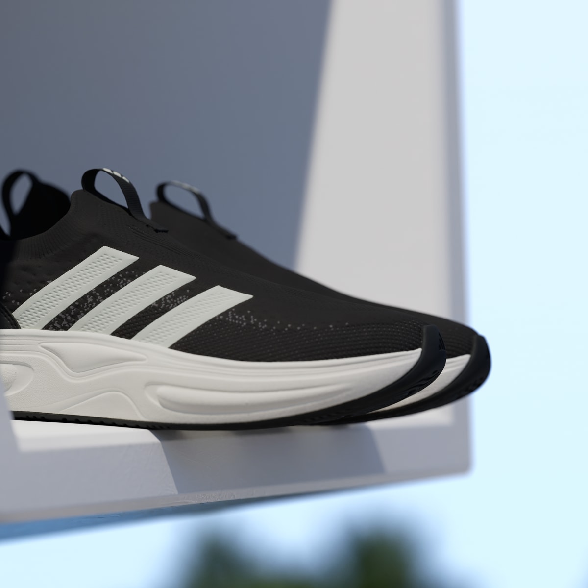 adidas Men's Cloudfoam Cuxxion Sock Shoes - Core Black / Core White / Grey Five