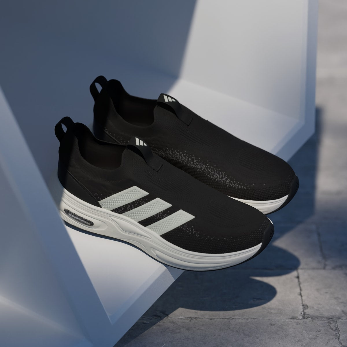 adidas Men's Cloudfoam Cuxxion Sock Shoes - Core Black / Core White / Grey Five