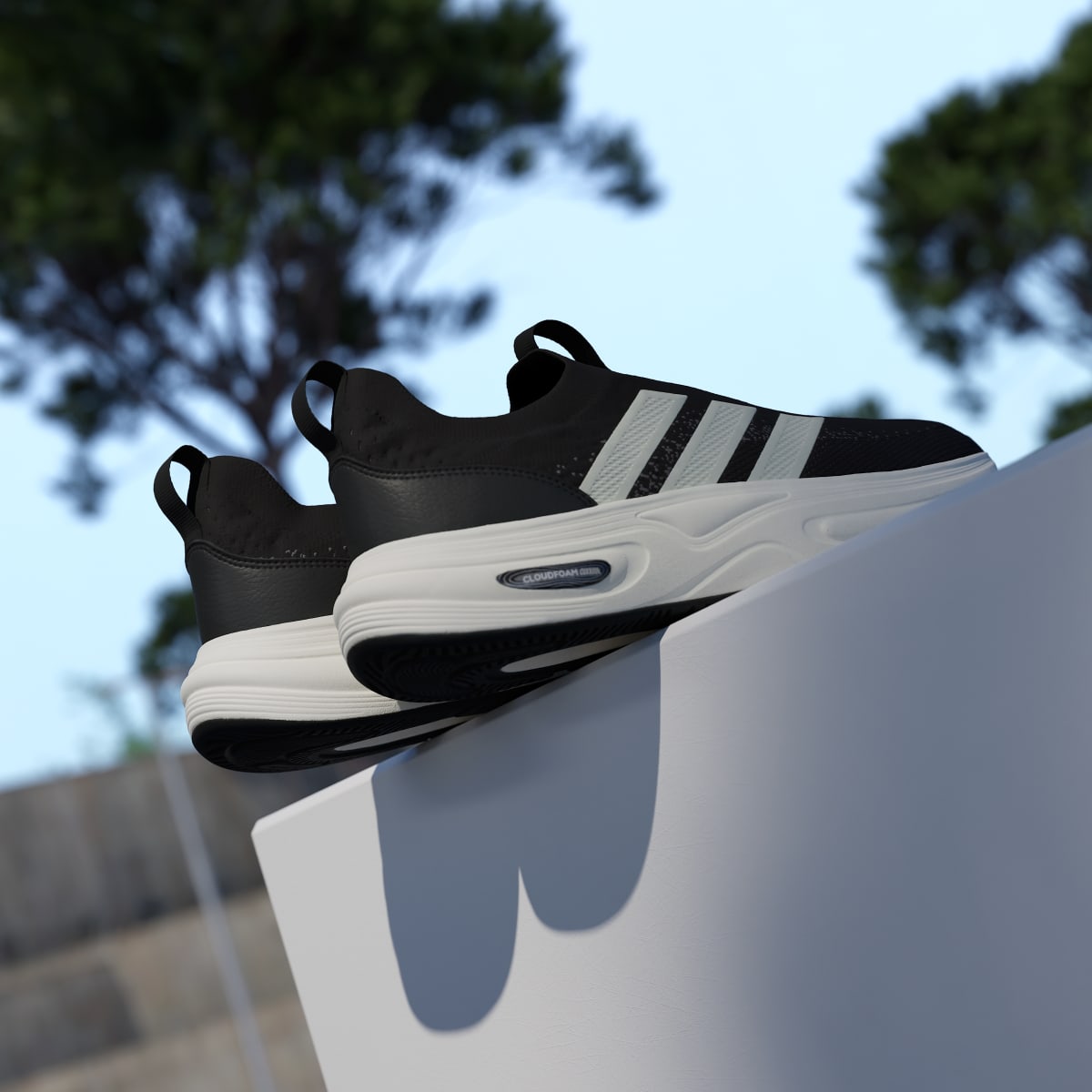 adidas Men's Cloudfoam Cuxxion Sock Shoes - Core Black / Core White / Grey Five