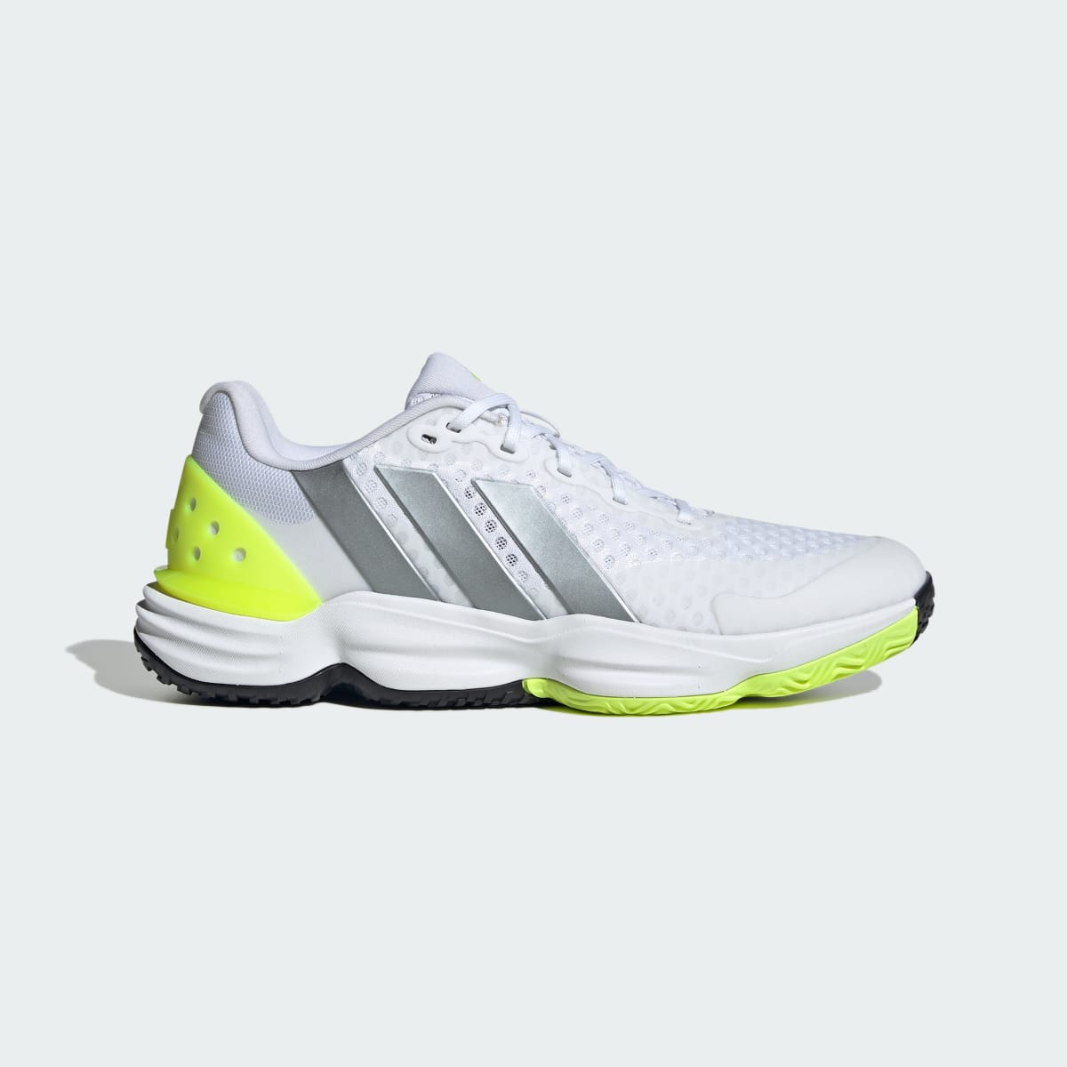 adidas Men's Court Pickleball 2 Shoes - Cloud White / Tech Grey Metallic / Lucid Lemon