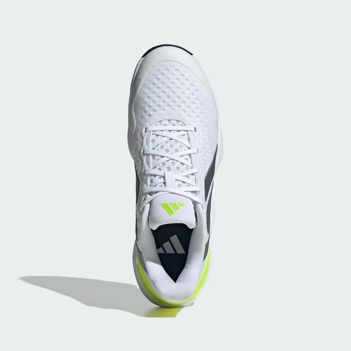 adidas Men's Court Pickleball 2 Shoes - Cloud White / Tech Grey Metallic / Lucid Lemon