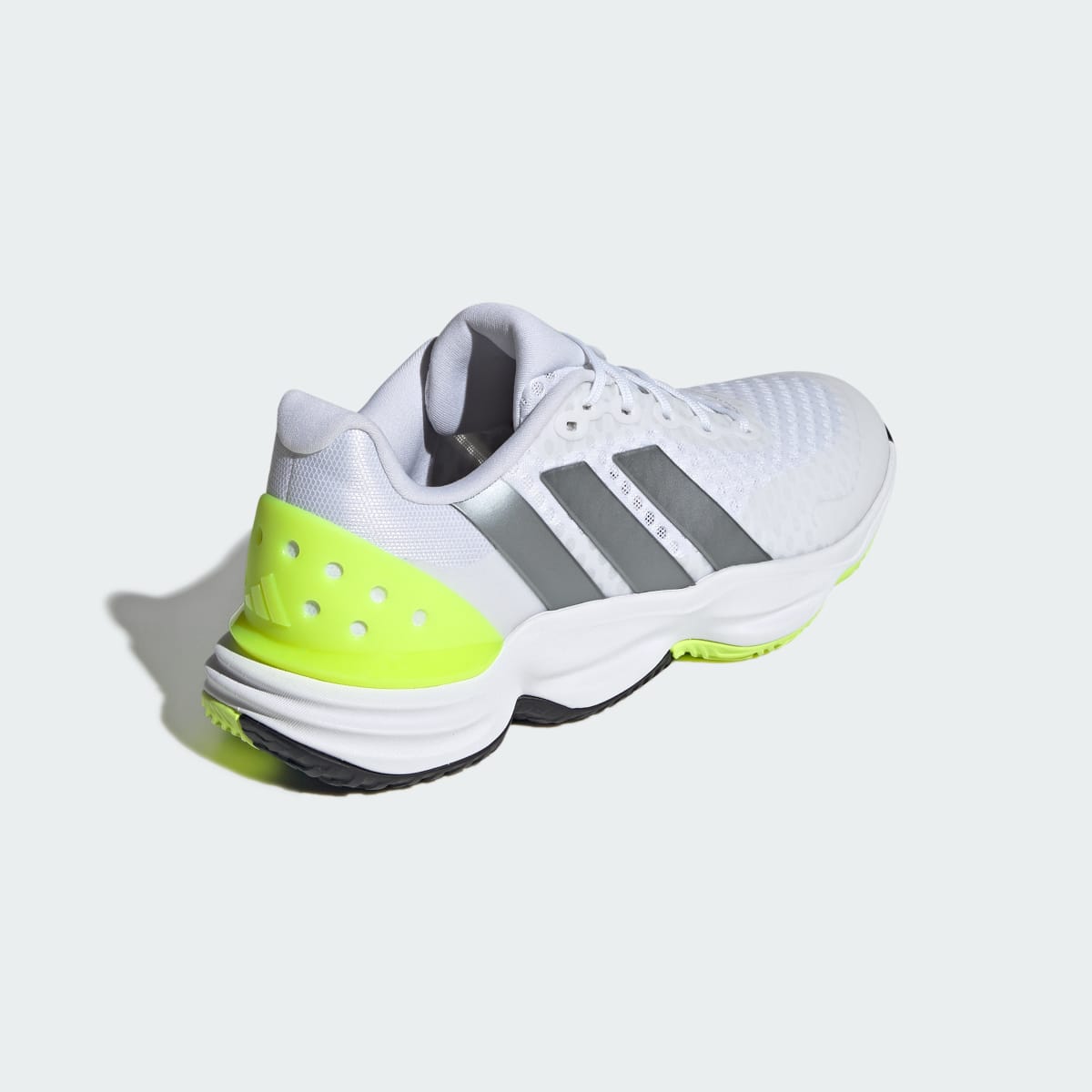adidas Men's Court Pickleball 2 Shoes - Cloud White / Tech Grey Metallic / Lucid Lemon