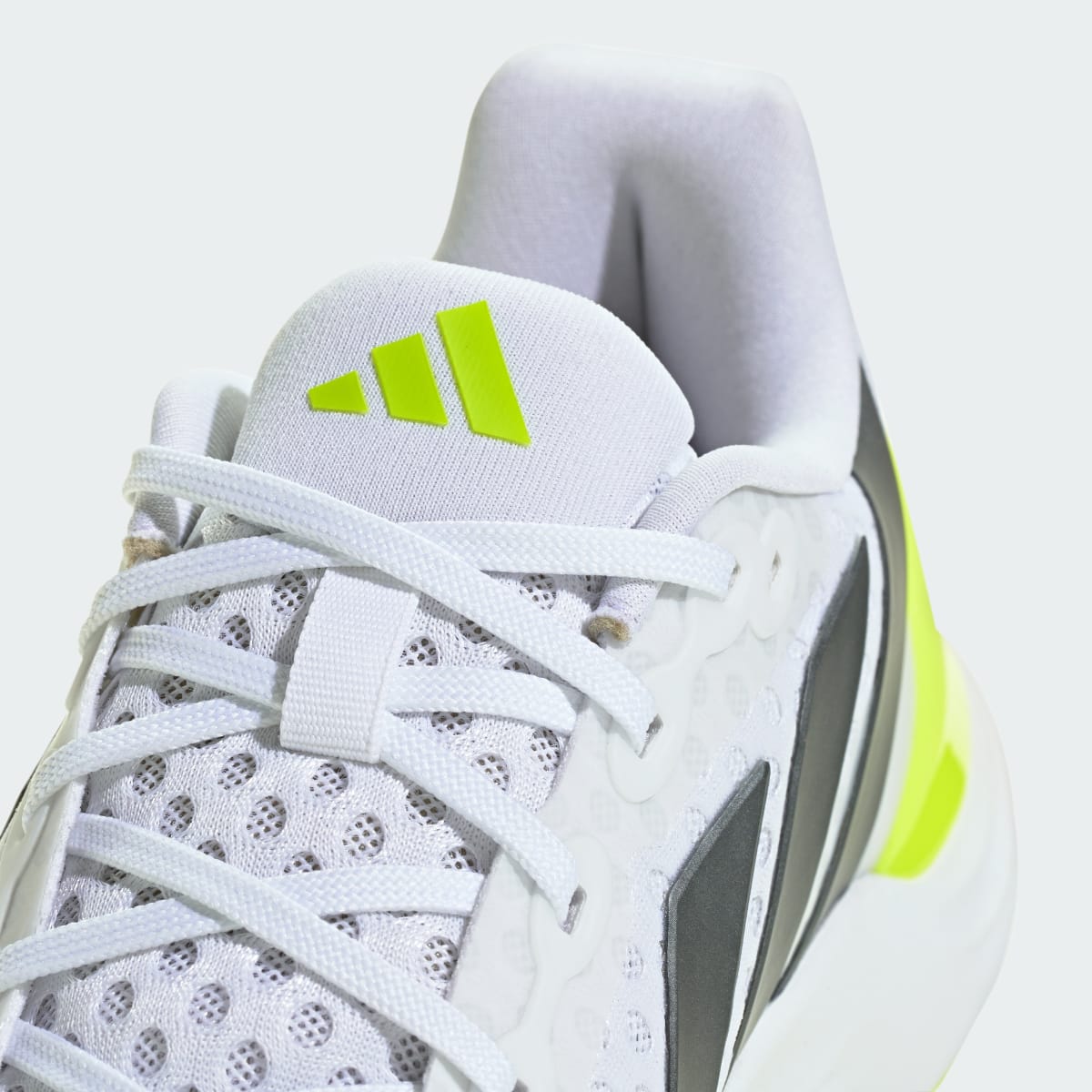 adidas Men's Court Pickleball 2 Shoes - Cloud White / Tech Grey Metallic / Lucid Lemon