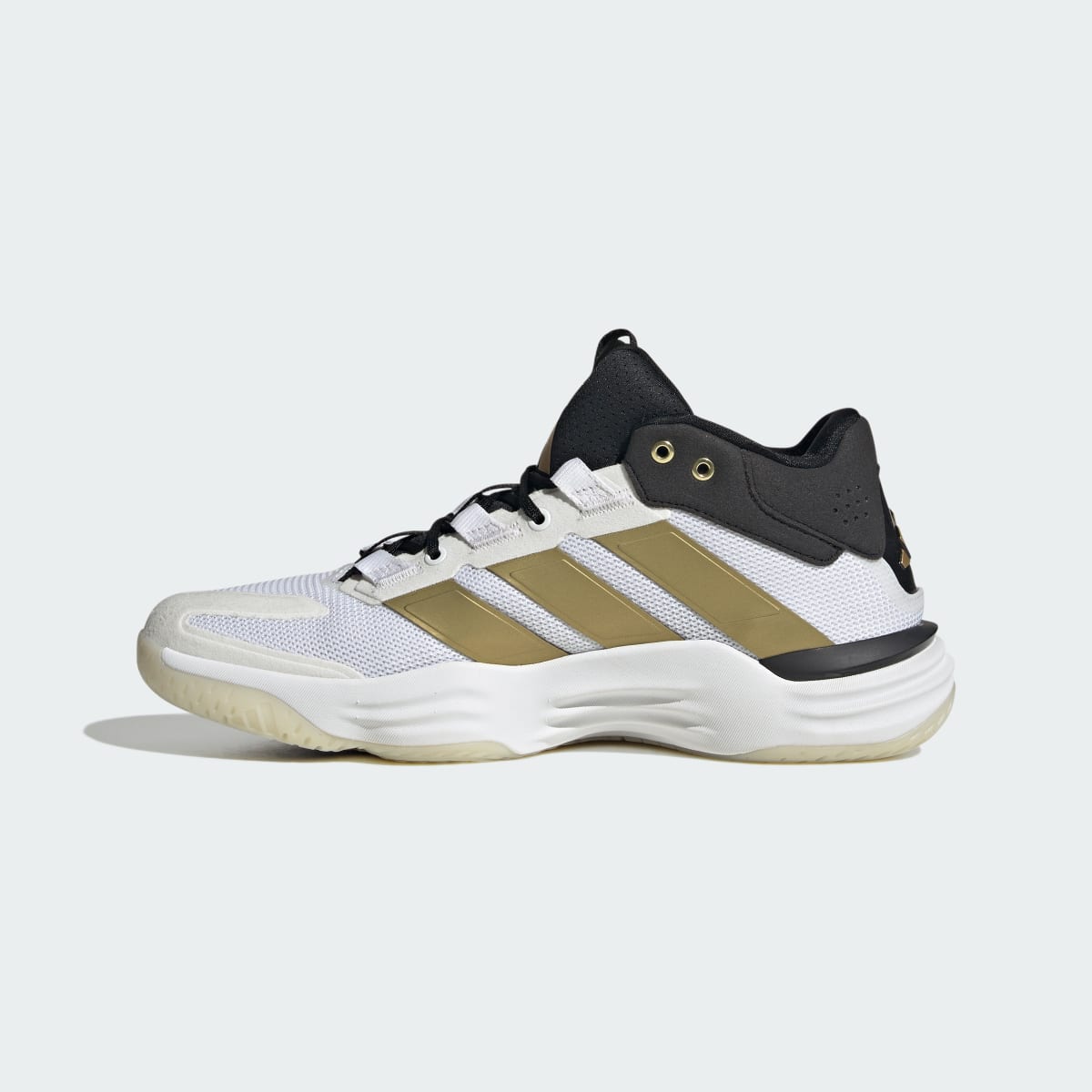 adidas Men's Court Stabil Indoor Shoes - Cloud White / Gold Metallic / Core Black