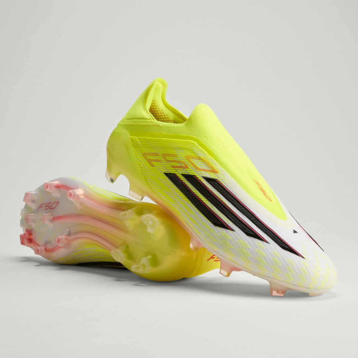 adidas Women's F50 Elite Laceless Firm Ground Soccer Cleats - Team Solar Yellow 2 / Core Black / Lucid Red
