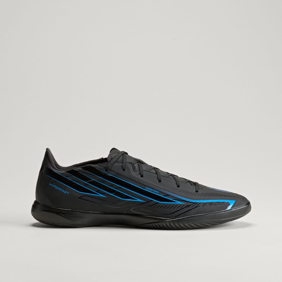 adidas Women's F50 Hyperfast League Indoor Soccer Cleats - Core Black / Core Black / Lucid Ray Blue