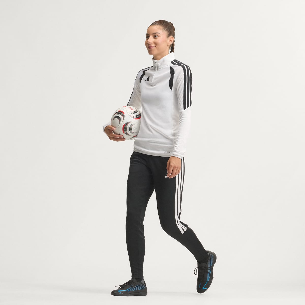 adidas Women's F50 Hyperfast League Indoor Soccer Cleats - Core Black / Core Black / Lucid Ray Blue