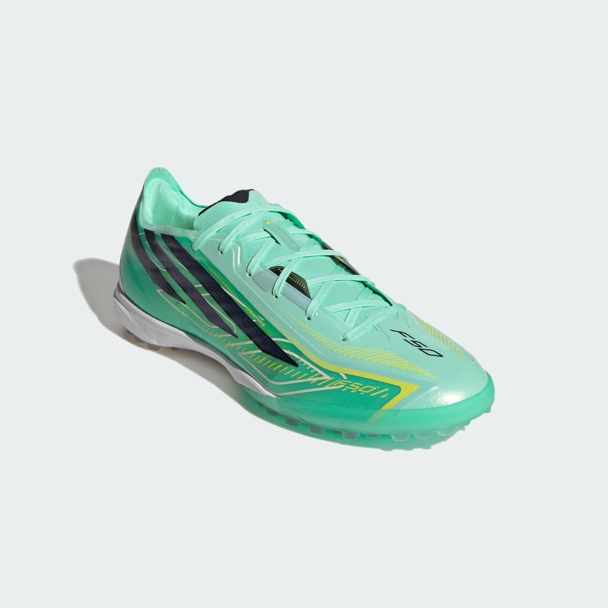 adidas Women's F50 Hyperfast PRO Turf Soccer Cleats - Pulse Mint / Core Black / Solar Lemon