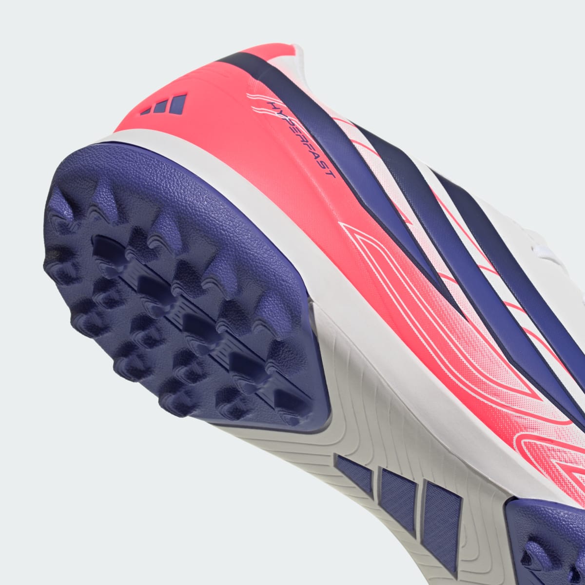 adidas Men's F50 Hyperfast Club Turf Soccer Shoes - Cloud White / Solar Purple / Solar Turbo