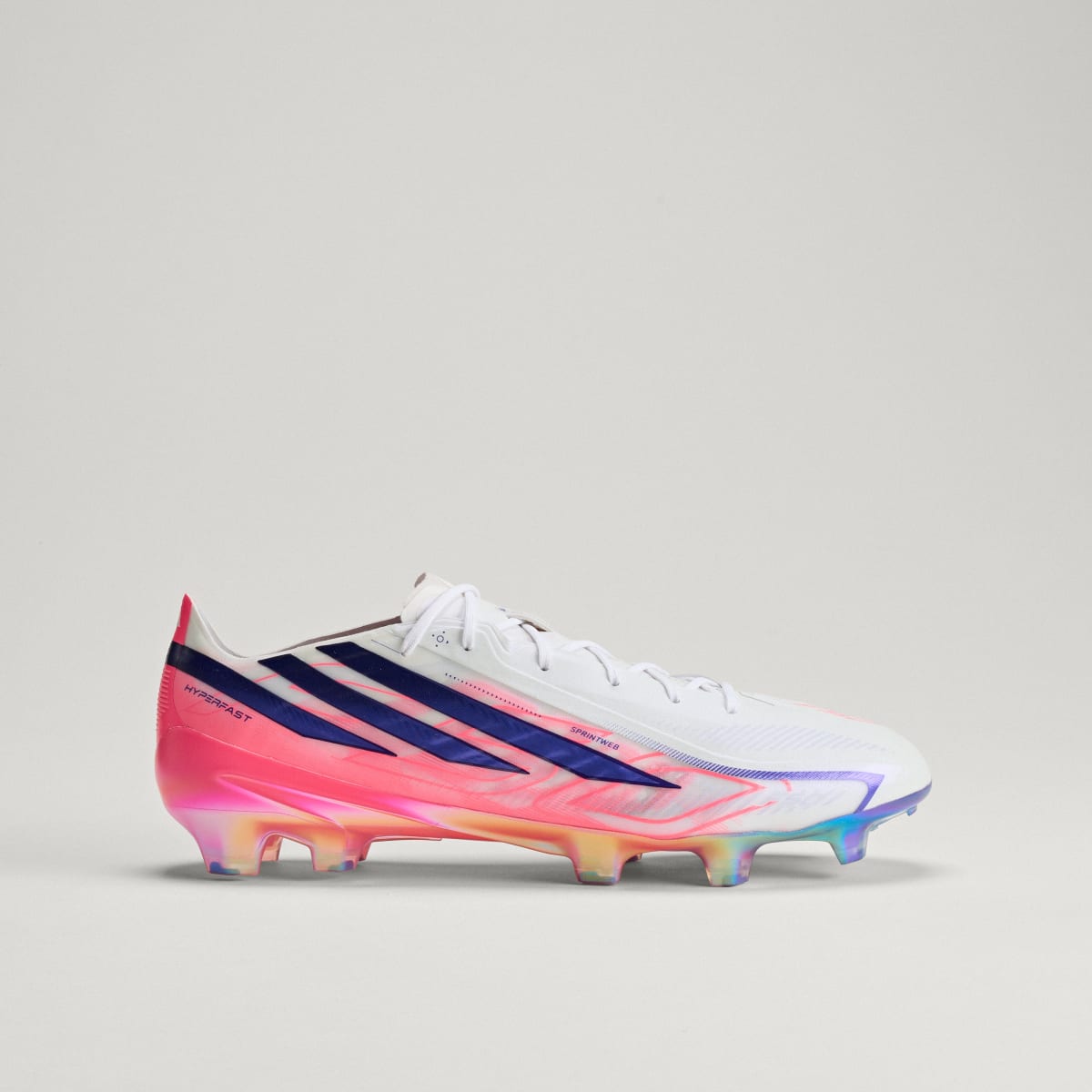 adidas Women's F50 Hyperfast Elite Firm Ground Soccer Cleats - Cloud White / Solar Purple / Solar Turbo