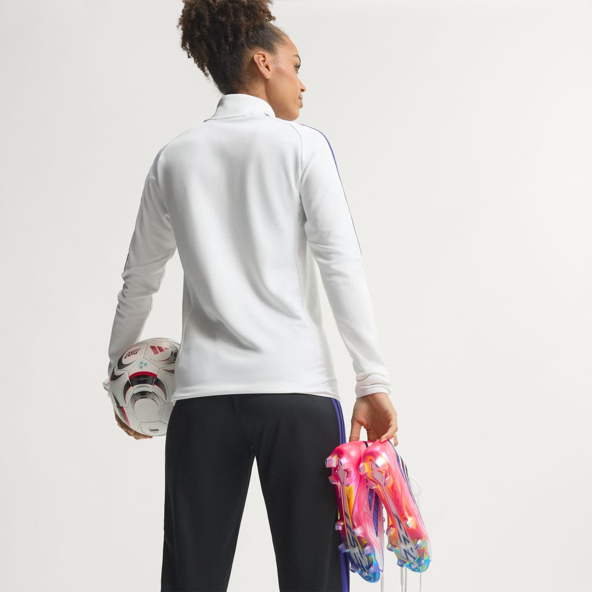 adidas Women's F50 Hyperfast Elite Firm Ground Soccer Cleats - Cloud White / Solar Purple / Solar Turbo