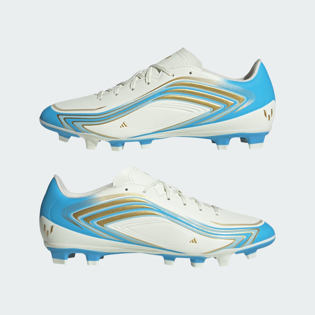 adidas Men's F50 Messi Club Firm Ground / Multi Ground Soccer Cleats - Ivory / Semi Blue Burst / Icey Blue