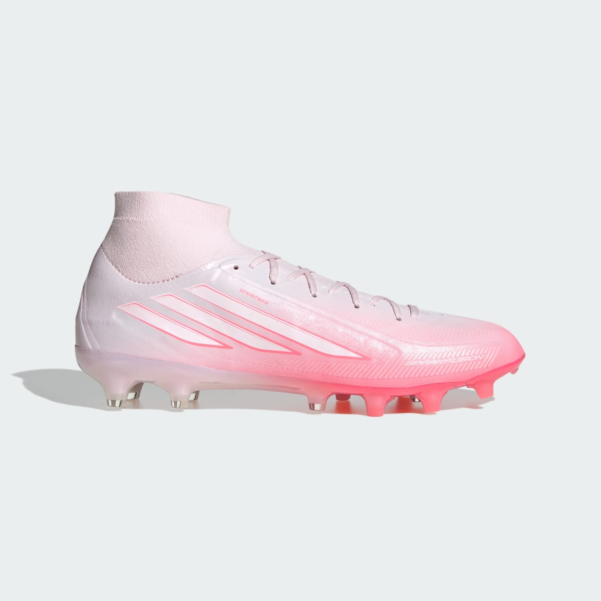 adidas Women's F50 Sparkfusion PRO Mid Cut Firm Ground / Artificial Ground Soccer Cleats Womens - Solar Turbo / Cloud White / Distilled Pink