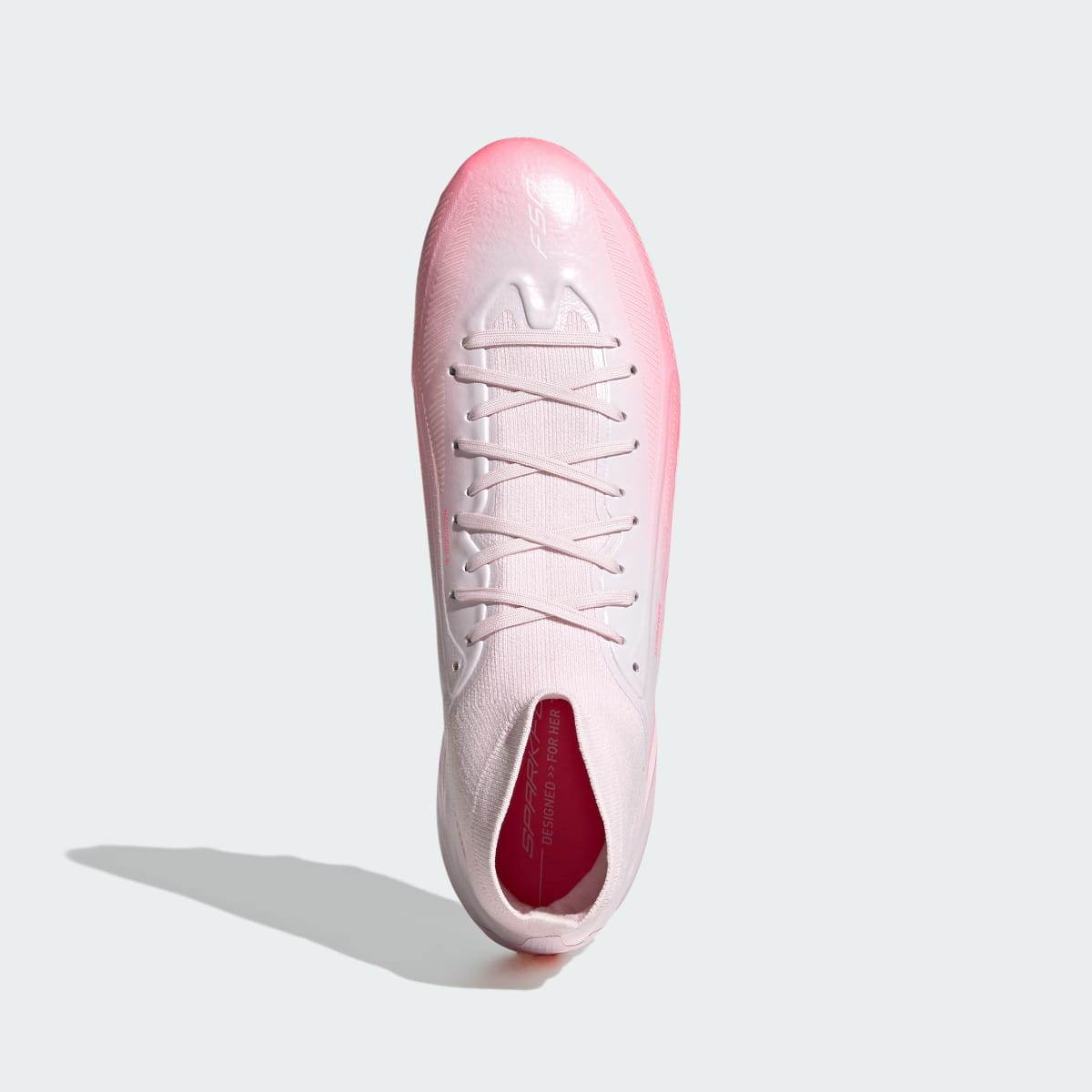 adidas Women's F50 Sparkfusion PRO Mid Cut Firm Ground / Artificial Ground Soccer Cleats Womens - Solar Turbo / Cloud White / Distilled Pink